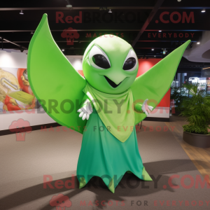 Lime Green Manta Ray mascot...