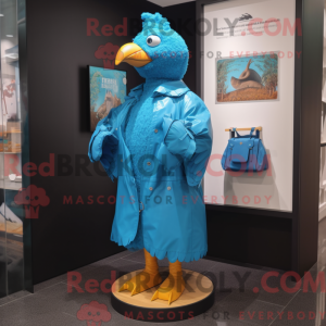 Cyan Fasan maskot kostume...