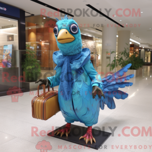 Cyan Fasan Maskot Kostyme...