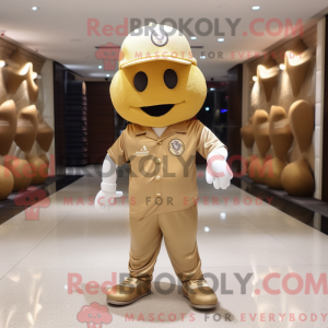 Gold Petanque Ball mascot...