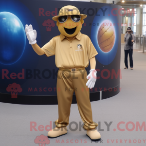 Gold Petanque Ball mascot...