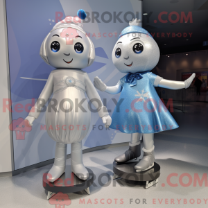 Sølv par skøjter maskot...