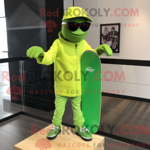 Limegrønn máscara de skate...