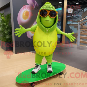 Limegrønn máscara de skate...