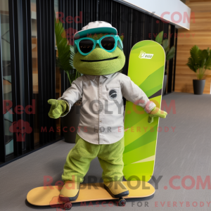 Limegrøn skateboard maskot...