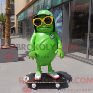 Limegrønn máscara de skate...
