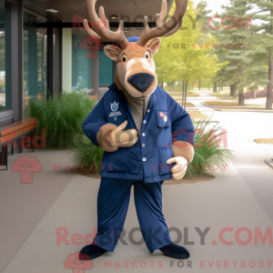 Navy Elk mascottekostuum...