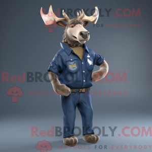 Navy Elk maskot kostume...