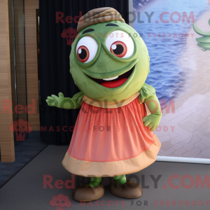 Oliven laks maskot kostume...