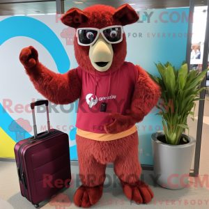 Maroon Lama maskot kostume...