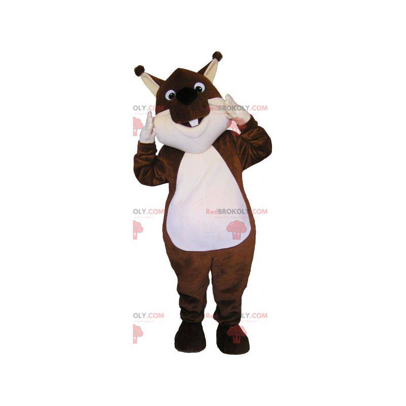 Mascota de ardilla marrón y blanca - Redbrokoly.com
