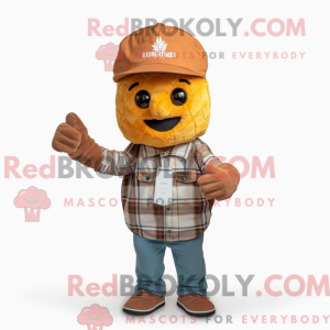 Rust Pineapple Maskottchen Kostüm Charakter bekleidet mit einem Cargo Shorts und Caps - Ananas-Maskottchen - RedBrokoly.com