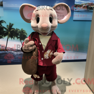 Maroon Mouse maskot kostume...