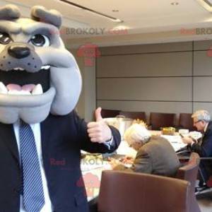 Grå bulldogghundhuvudmaskot - Redbrokoly.com