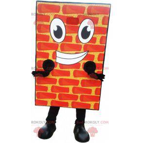 Mascota de ladrillo rojo gigante y sonriente - Redbrokoly.com