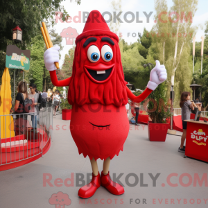 Rød pommes frites maskot...