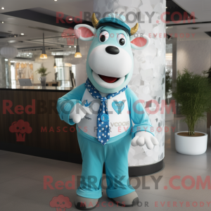 Maskottchenkostüm Cyan Cow...