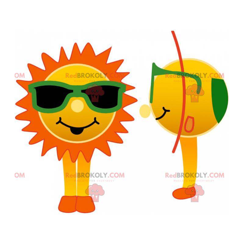 Mascote do sol com óculos verdes - Redbrokoly.com