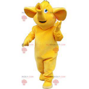 Mascotte de gros éléphant tout jaune - Redbrokoly.com