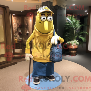 Gul Golf Bag maskot kostume...