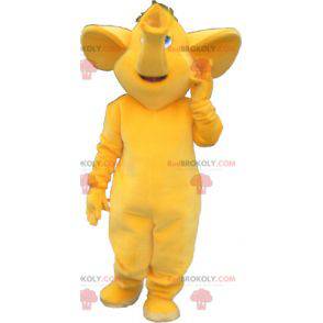 Maskot stor elefant helt gul - Redbrokoly.com