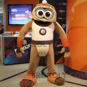 Tan Cyclops maskot kostume...