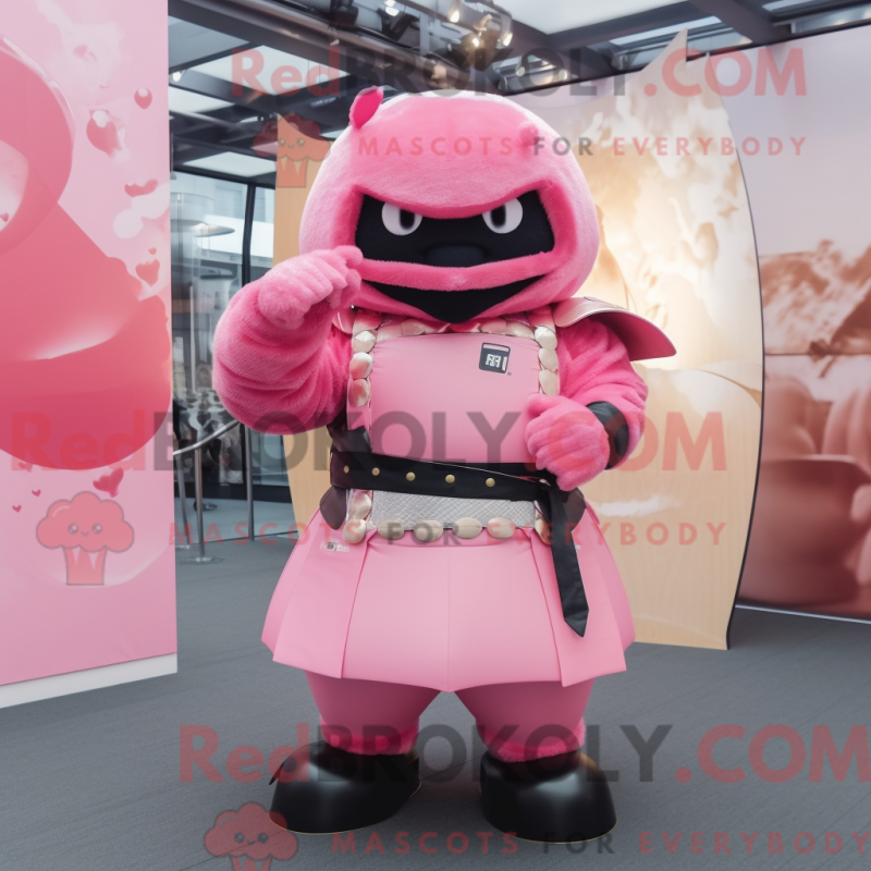 Fantasia de mascote samurai rosa com blazer e palmilhas - Mascotes samurais - REBROKO_221187 - RedBrokoly.com