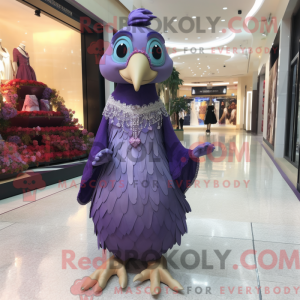Purple Quail mascot costume...