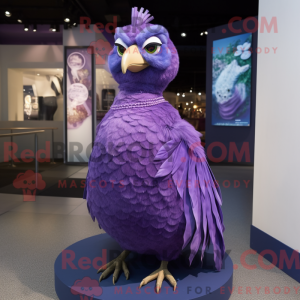 Purple Quail mascot costume...