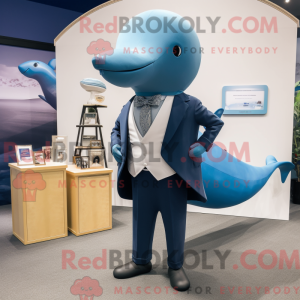 Olive Blue Whale mascot...