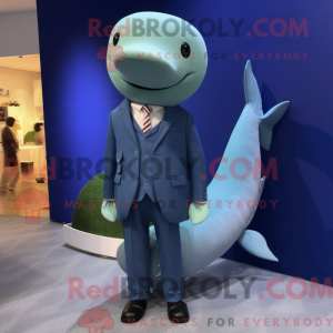 Olive Blue Whale mascot...