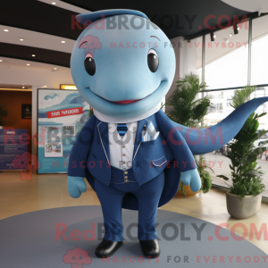 Olive Blue Whale mascot...