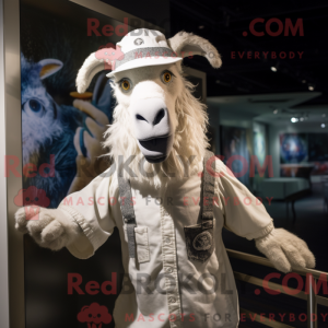 Sølv ged maskot kostume...
