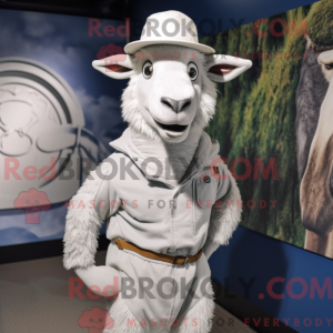 Sølv ged maskot kostume...