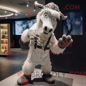 Sølv ged maskot kostume...