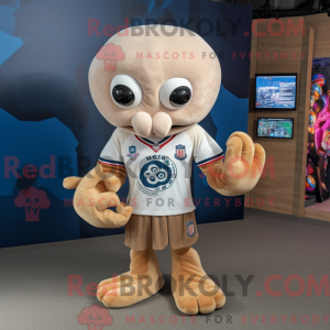 Beige Octopus maskot...