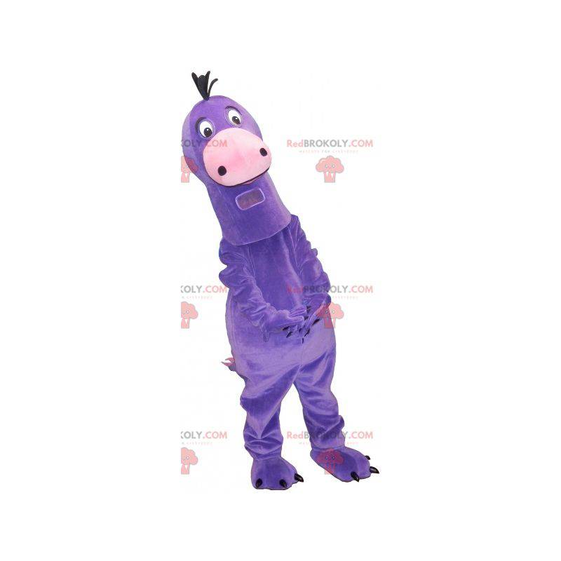 Mascotte de gros dinosaure violet très mignon - Redbrokoly.com