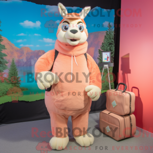 Peach Lama maskot kostume...