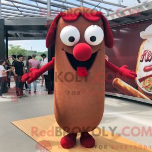 Maroon Hot Dog maskot...