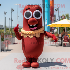 Maroon Hot Dog mascot...
