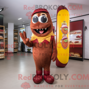 Maroon Hot Dog maskot...