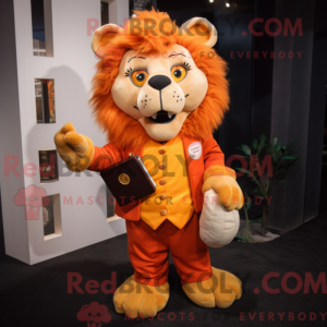 Orange Tamer Lion mascot...