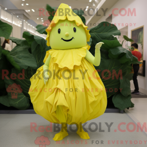Yellow Cabbage Leaf maskot...