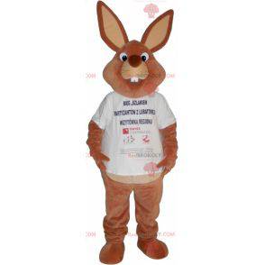 Big brown rabbit mascot in a t-shirt - Redbrokoly.com