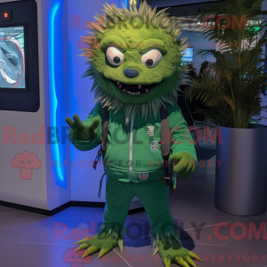 Grøn Barracuda maskot...