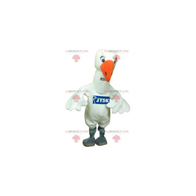 Mascotte grote witte meeuw - Vogel mascotte - REDBROKO_06447 - RedBrokoly.com