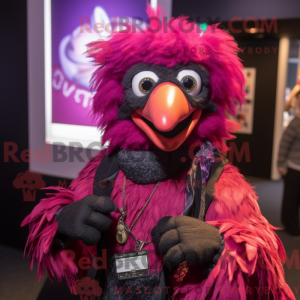 Magenta Crow maskot kostyme...