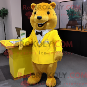 Lemon Yellow Beaver mascot...