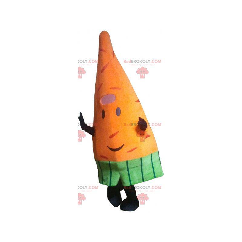 Mascot zanahoria naranja gigante. Mascota vegetal -