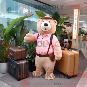 Pink Beaver mascot costume...